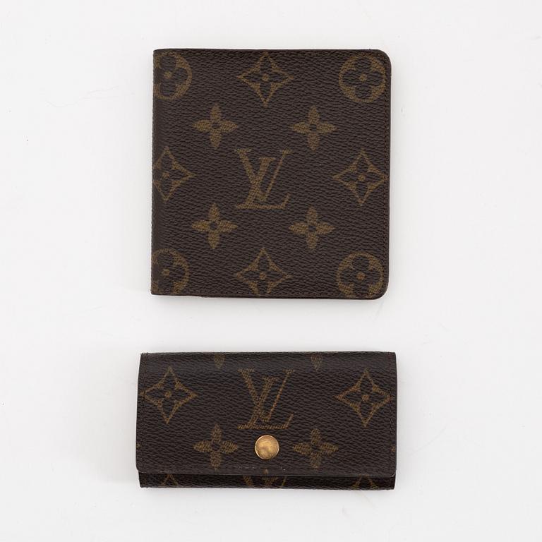 Louis Vuitton, a monogram canvas wallet and a key holder.