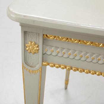 A painted and giltwood Gustavian-style console table, 19th century.