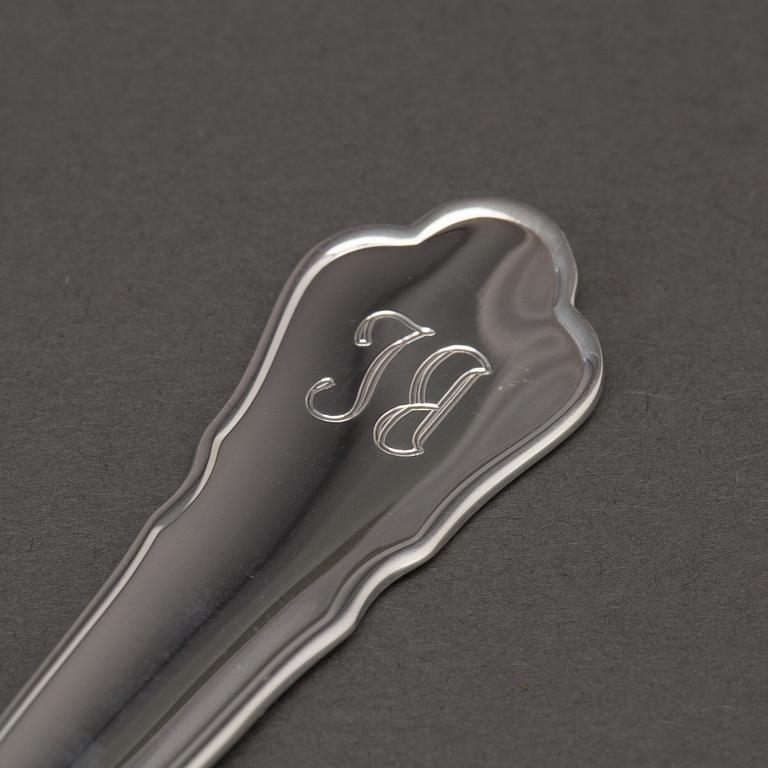 A 36 piece silver cutlery set model "Chippendale", second half of the 20th century.