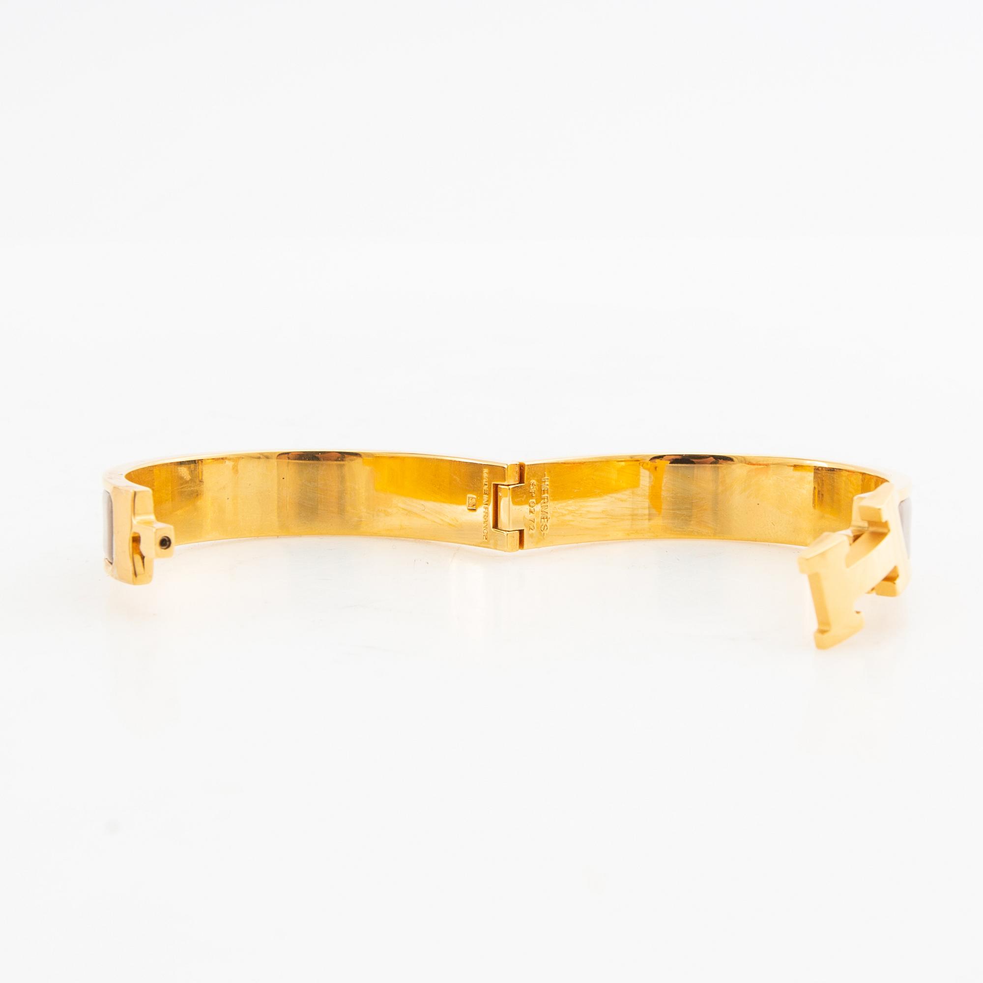 Hermès, bracelet "Clic H", Marron glacé.