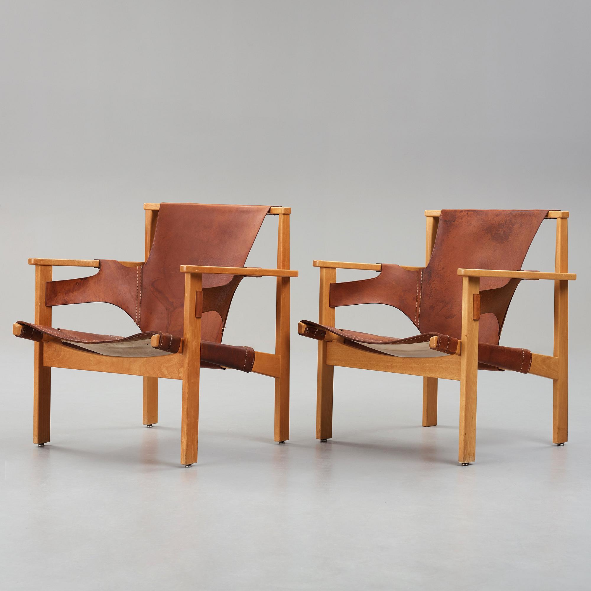 CARL-AXEL ACKING, a pair of 'Trienna' easy chairs, Källemo Sweden.