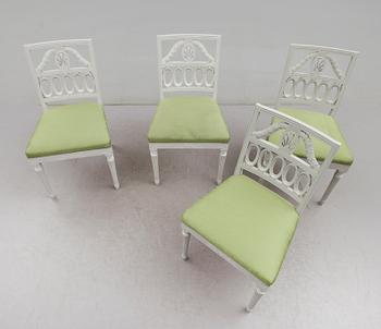 STOLAR, 4 st, gustaviansk stil, 1900-talets första hälft.