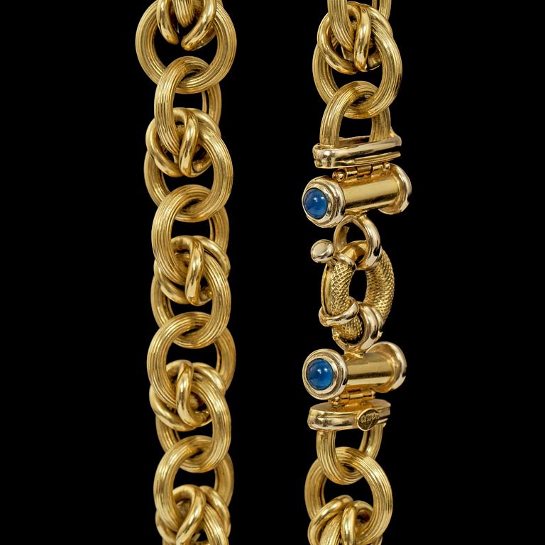 COLLIER, 18k guld, Vicenza, Italien, 1900-talets sista kvartal. Vikt 64 g.