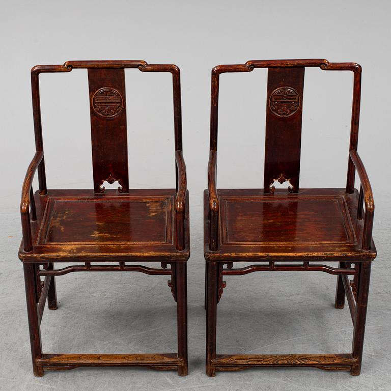 KARMSTOLAR, ett par, Sen Qingdynastin.
