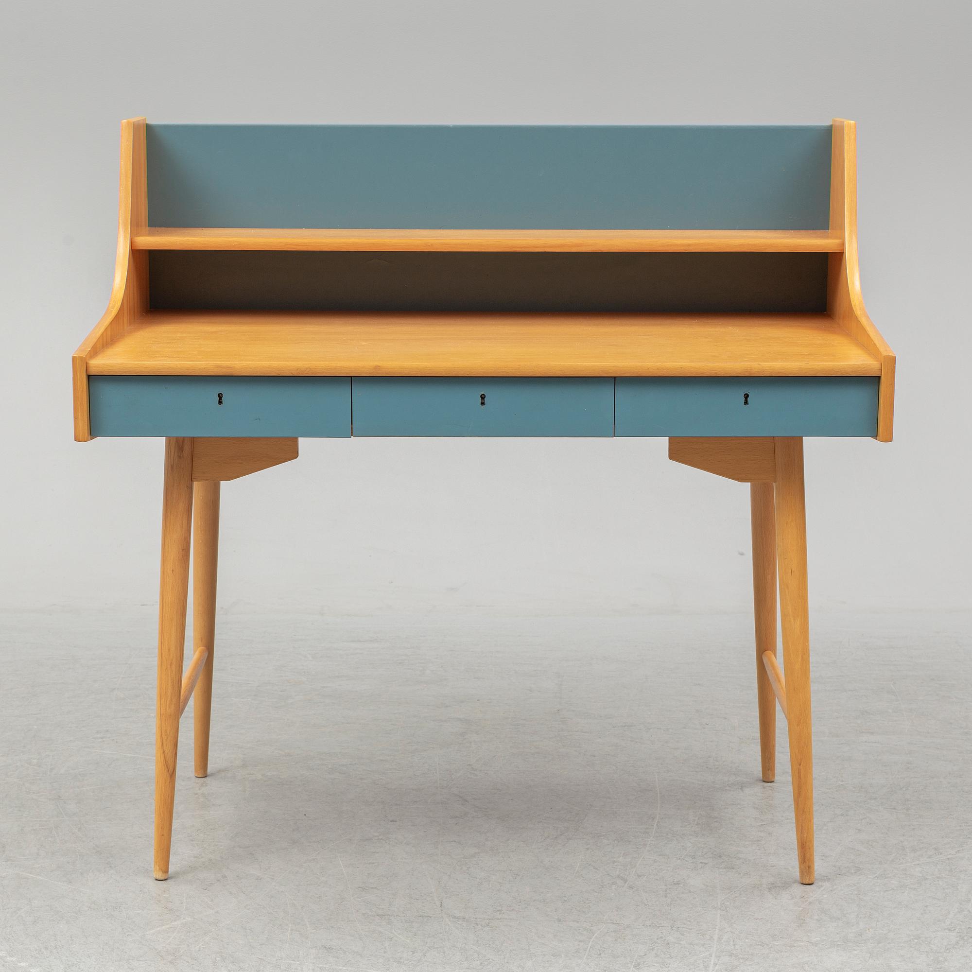 A "Ola-pulten" writing desk, designed by John Texmon for Blindheim Møbelfabrikk, in production from approx 1957.