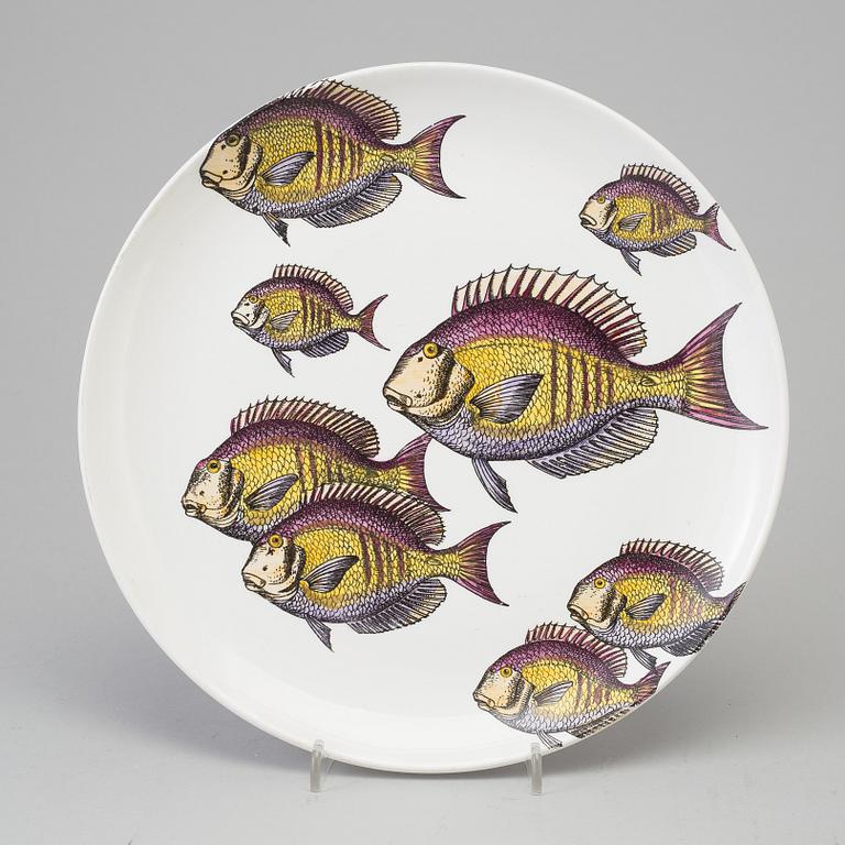 FORNASETTI, five porselain 'Pesci' fish plates from Fornasetti, Milan, Italy, 1955.