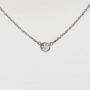 Tiffany & Co, Elsa Peretti, halsband, "Diamonds by the Yard", platina med en diamant ca 0.17 ct.