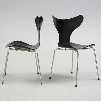 STOLAR, 6st, "Liljan / Måsen / Mågen", Arne Jacobsen, Fritz Hansen, 1973.