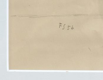 FRITZ SJÖSTRÖM, teckning, monogramsign och dat 56.