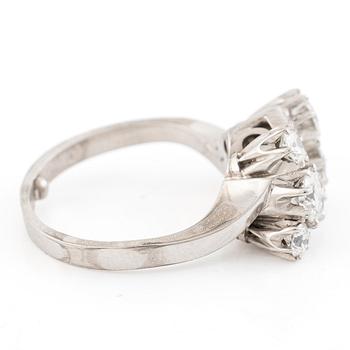 Ring, Evert Lindberg, 18K white gold with brilliant-cut and octagonal-cut diamonds.
