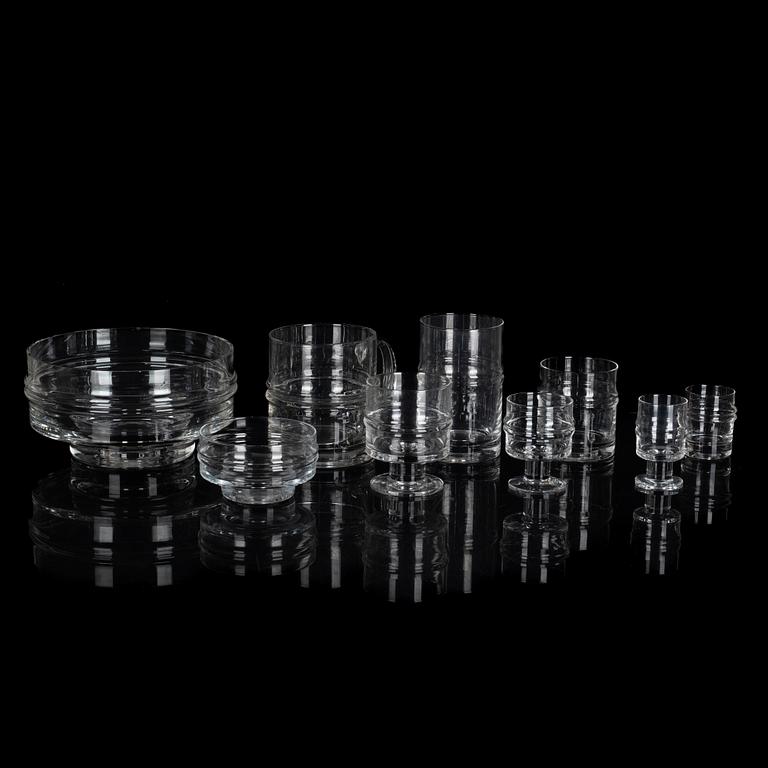 Timo Sarpaneva, glasservis, 91 delar, "Droppring", Iittala, Finland.