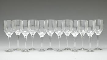 VINGLAS, glas, 12 st, "Prelude", formgivna av Nils Landberg, Orrefors, 1900-talets andra hälft.