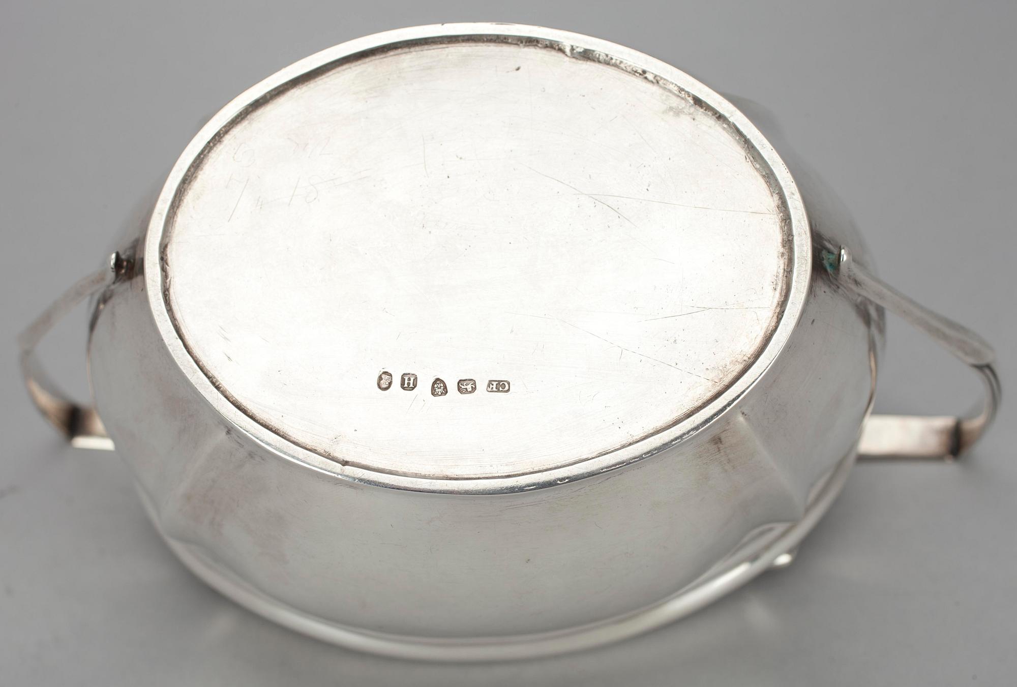 SOCKERSKÅL, silver, London 1803. Tot. vikt ca 237 g.