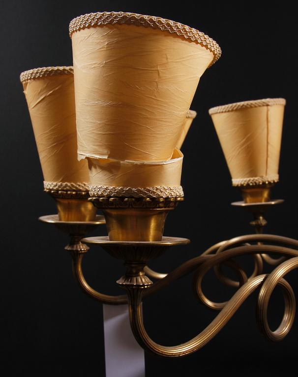 TAKLAMPA, mässing, 1920/30-tal. H 95.