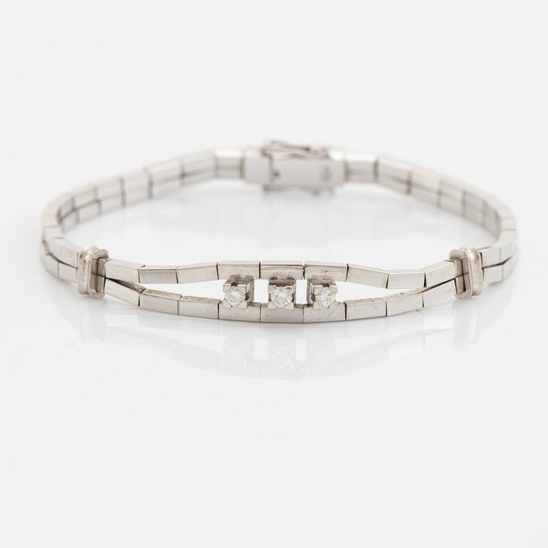 White gold and brilliant cut diamond bracelet.