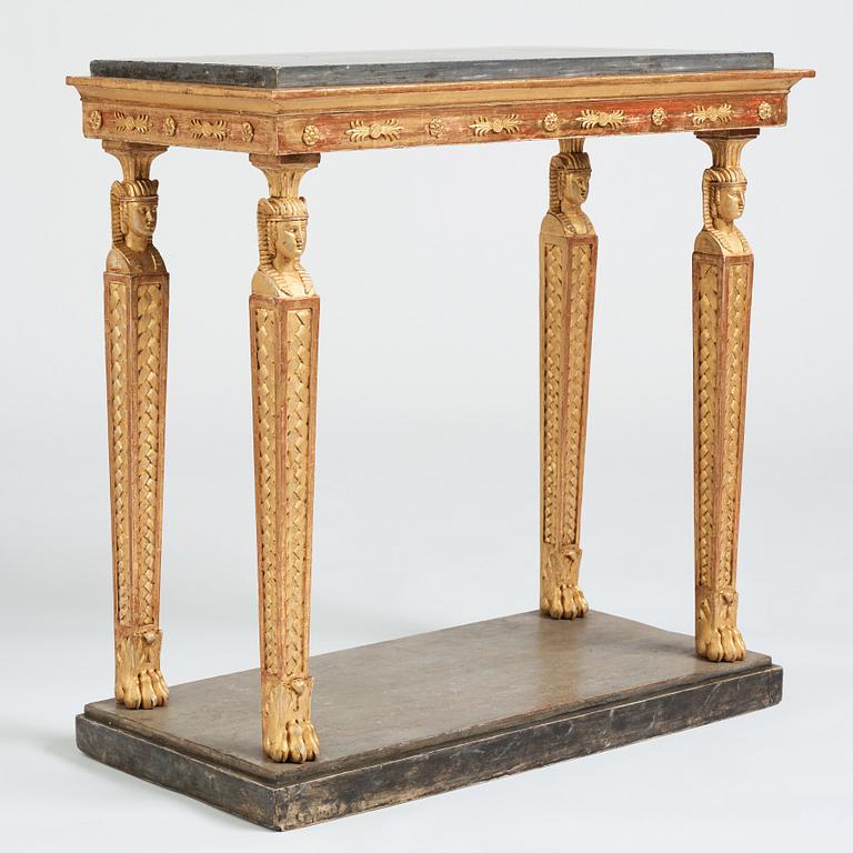 A late Gustavian early 19th century console table by J Frisk.