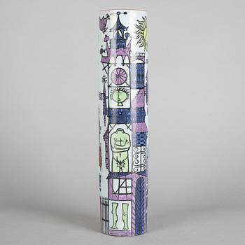 Stig Lindberg, a 'Karneval' faience vase, Gustavsbergs studio 1958-62.