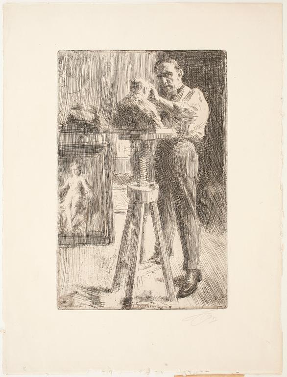 ANDERS ZORN, etsning, 1908,  signerad med blyerts.