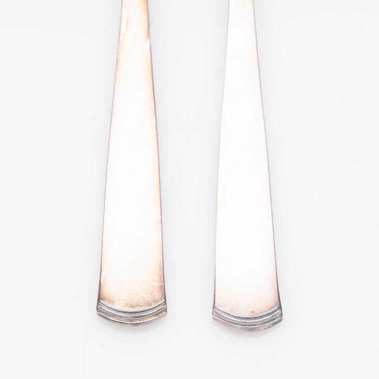 Dessertgafflar, silver, 12 st, Rosenholm, GAB, Stockholm, 1958-1960.