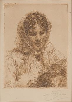 ANDERS ZORN, etching, 1913, signed in pencil.