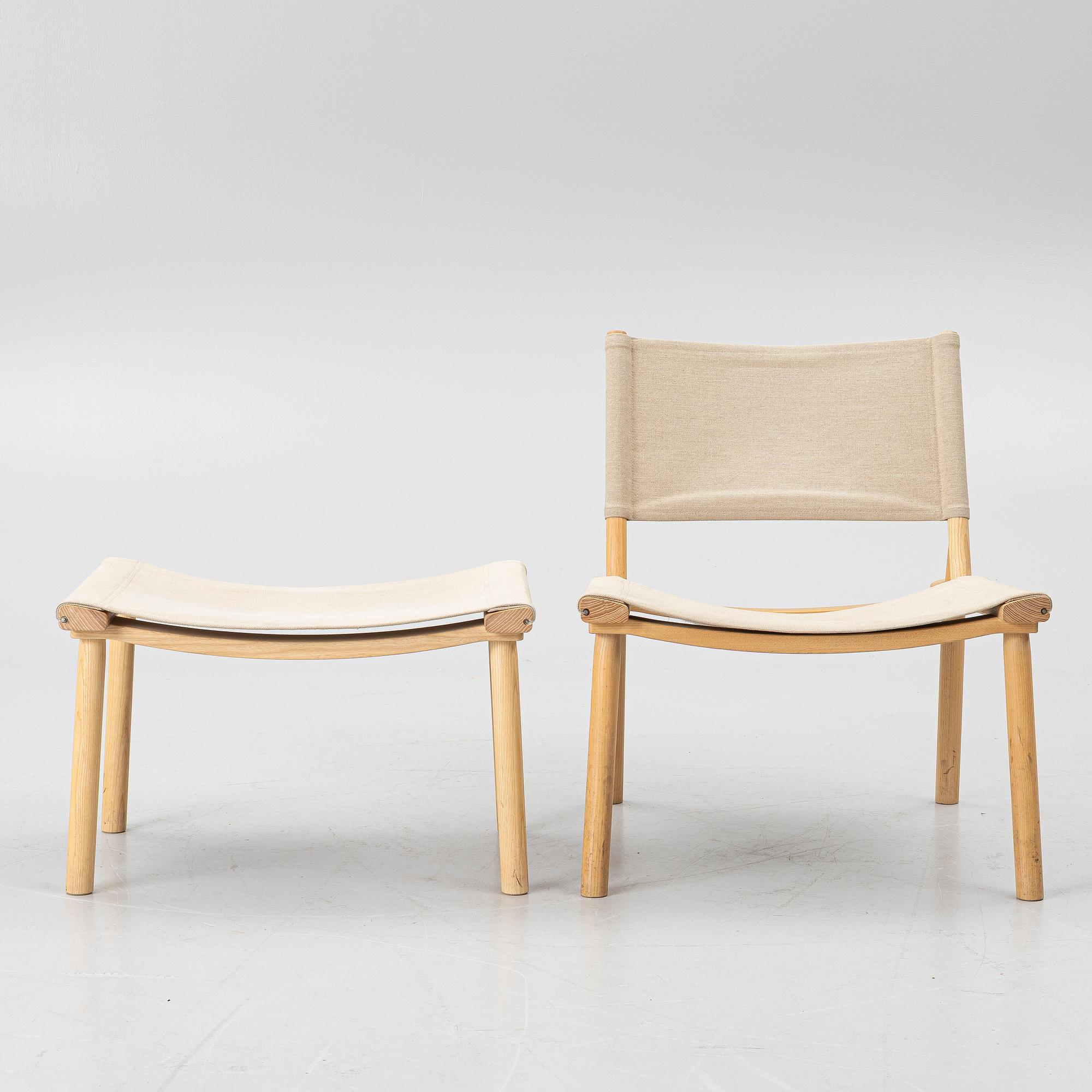 Jasper Morrison & Wataru Kumano, fåtölj med fotpall, "December Chair" Nikari, Finland.