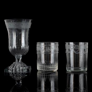 Glas, 14 st, sengustavianska, tidigt 1800-tal.