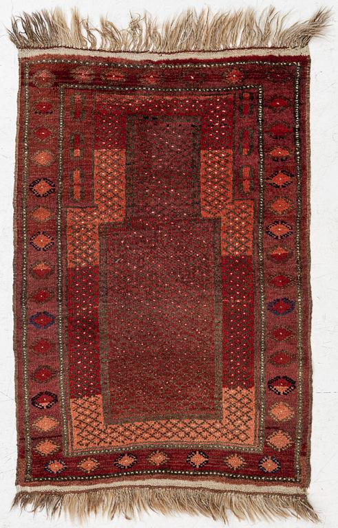 Rug, prayer rug, approx. 113 x 77 cm.