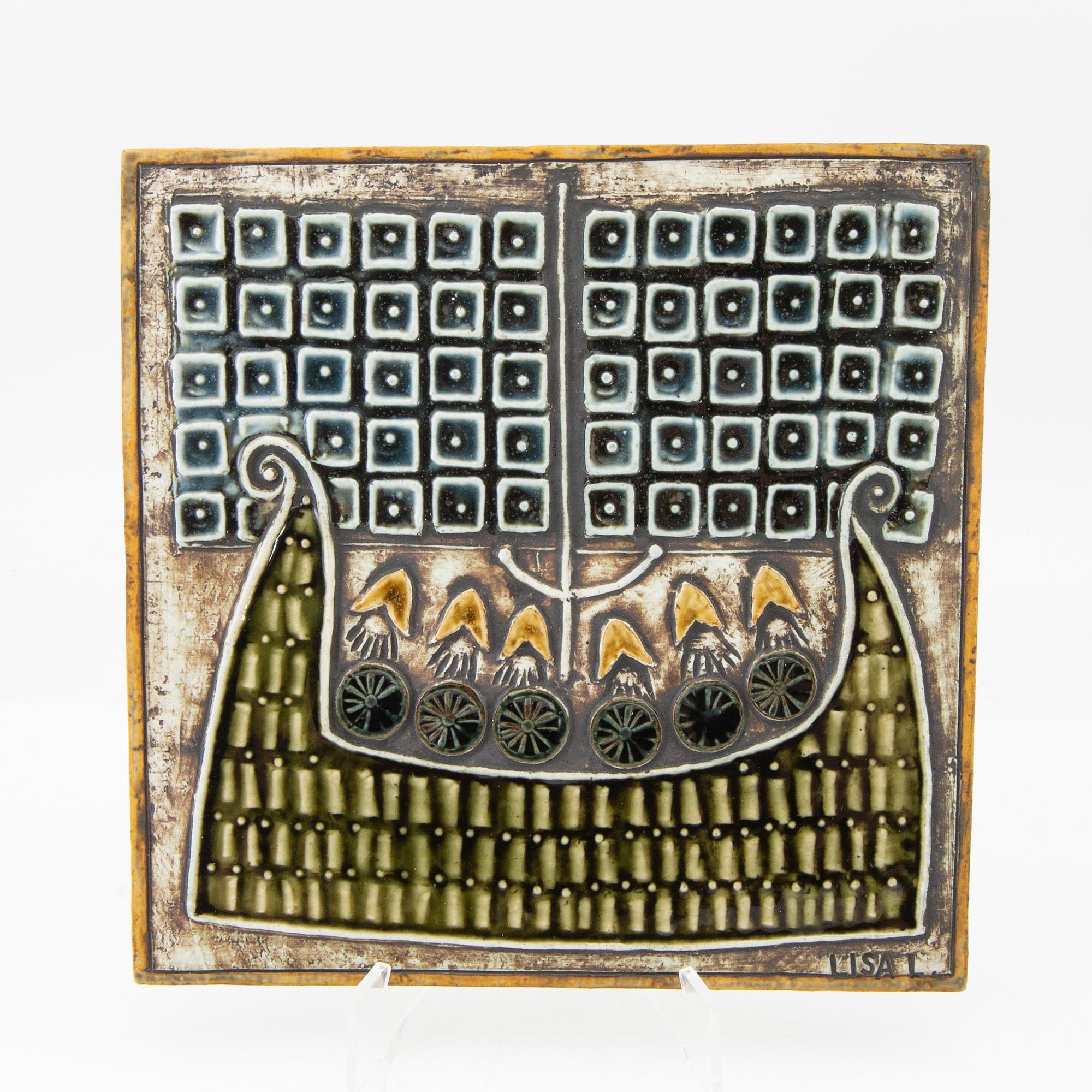 Lisa Larson, reliefer 3 st. signerade Gustavsberg.