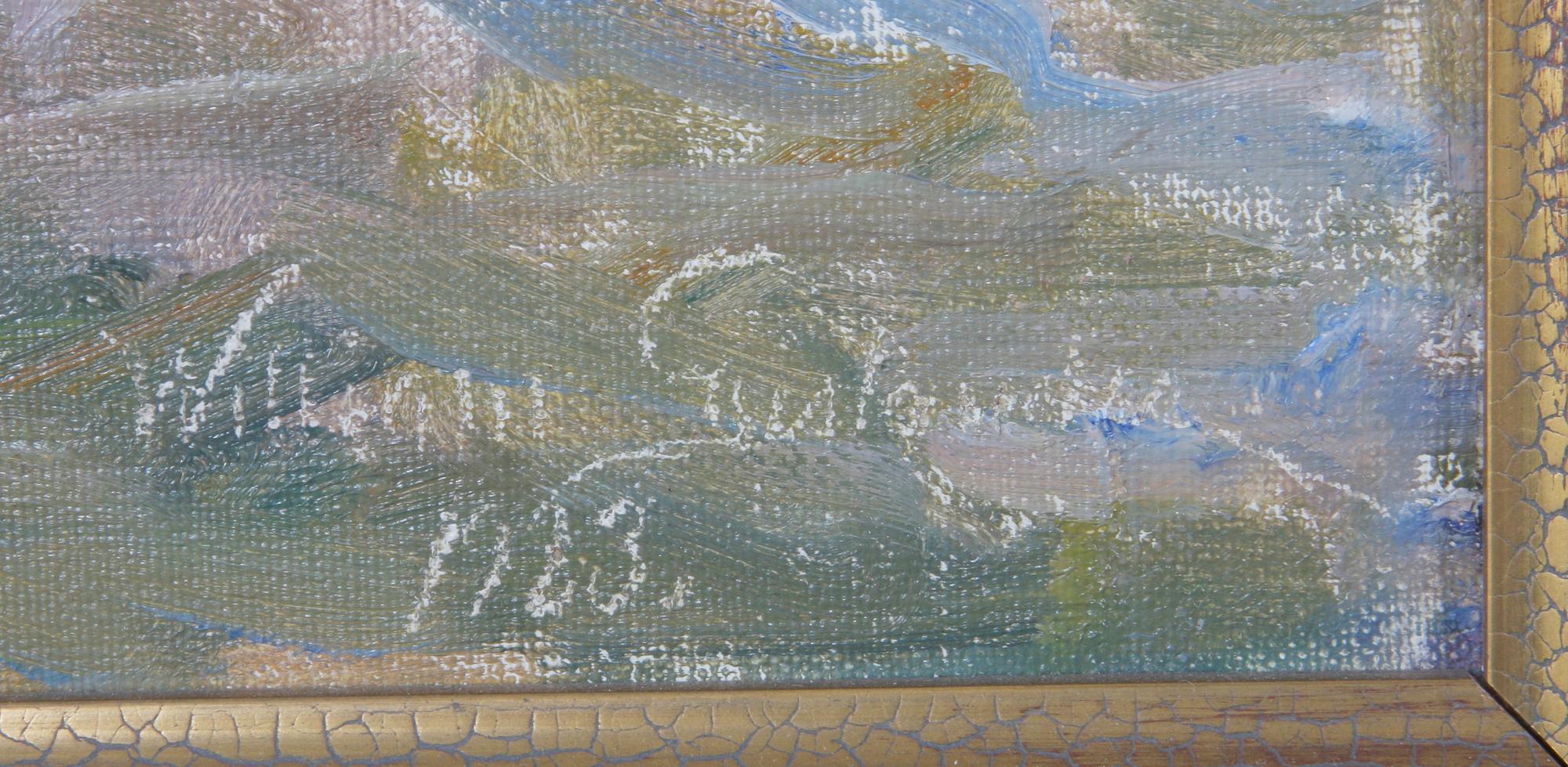 GISLANDER, WILLIAM, olja på pannå, sign o dat 1923.