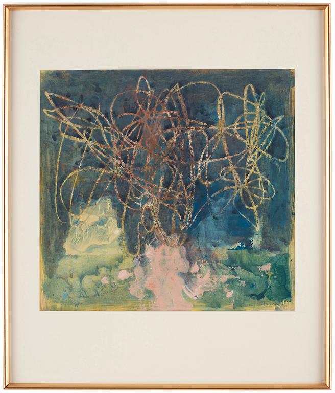 CO Hultén, mixed media on paper, signed and executed in the 1940s.