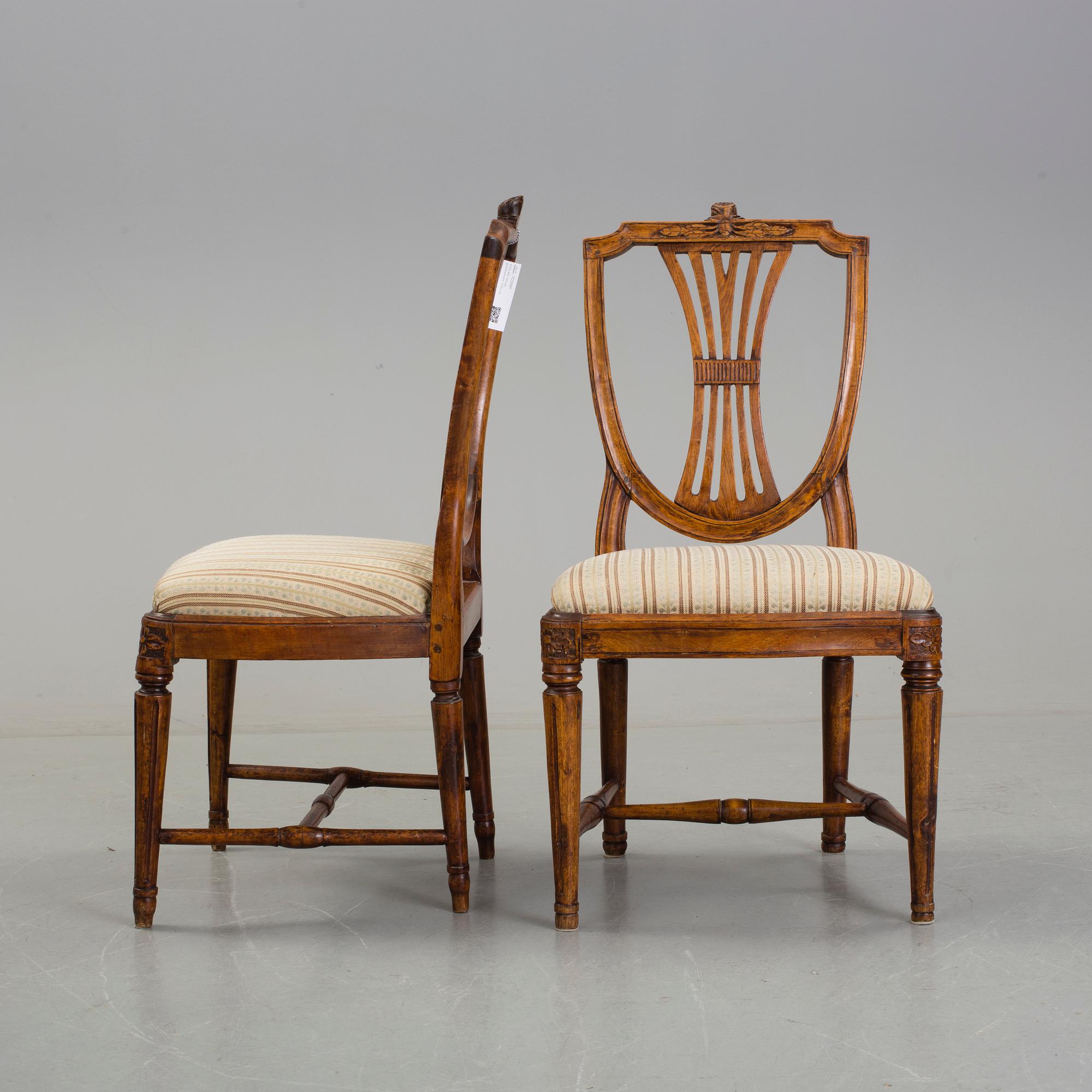 STOLAR, ett par, gustavianska, 1700-tal.