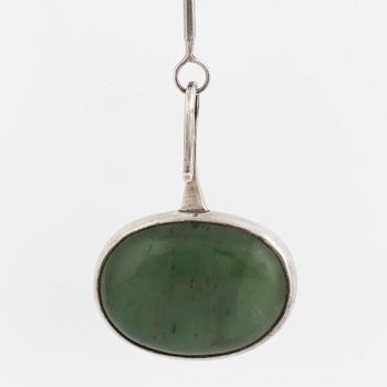 BENGT LILJEDAHL, Necklace, sterlingsilver with green stone.