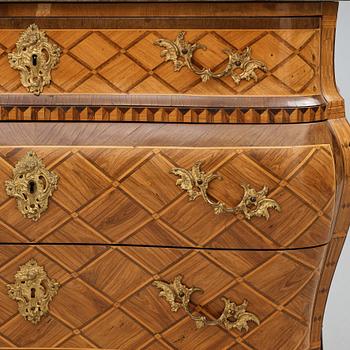 A Swedish Rococo commode by Jöns Efverberg (master in Stockholm 1768-1777).