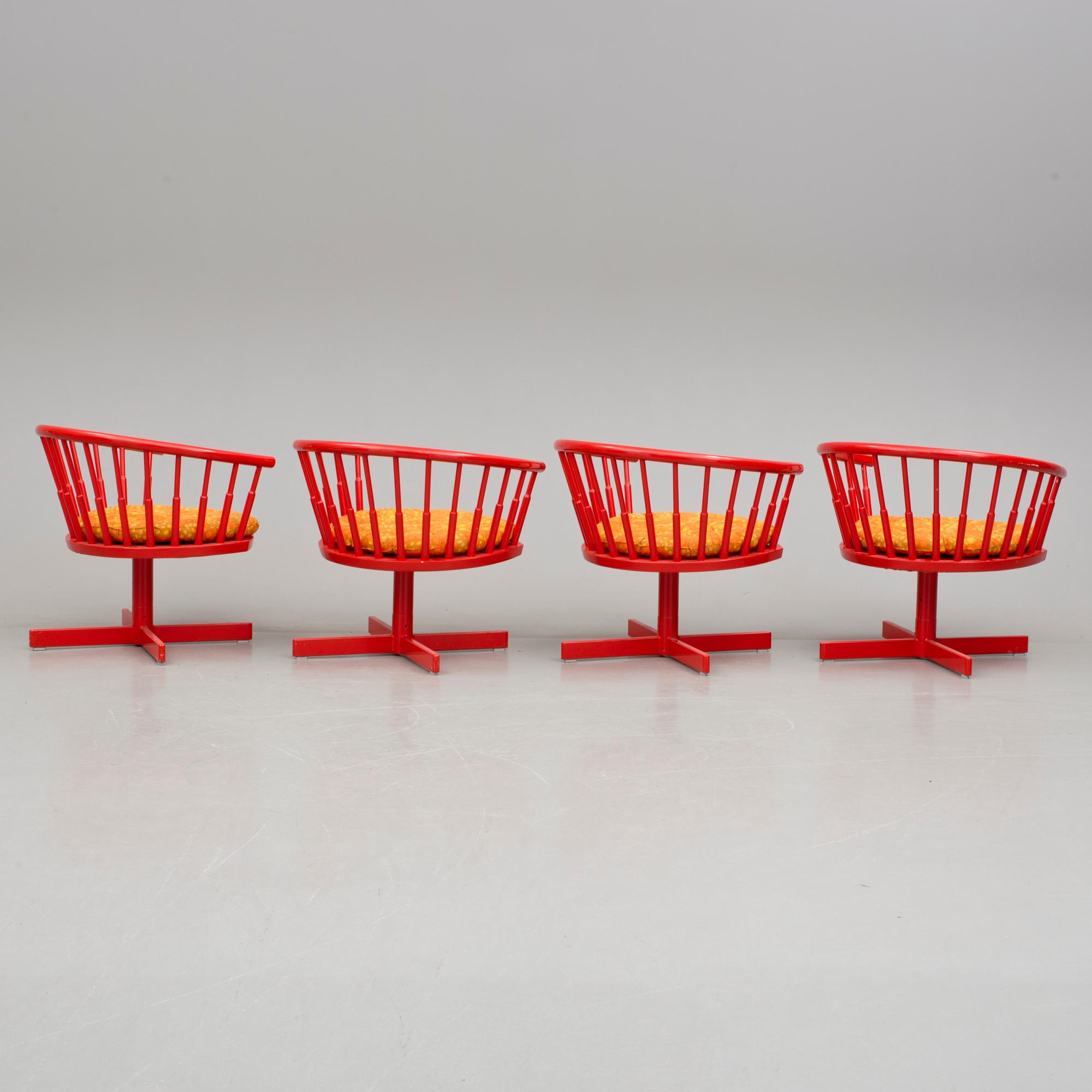 SNURRSTOLAR, 4 stycken, 1900-talets andra hälft.