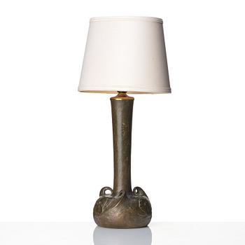 Emy Wahlström, a bronze Art Nouveau table lamp with a maritime motif, cast by Hugo Elmquist, Stockholm.