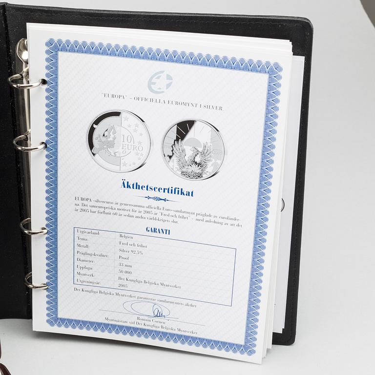 MINNESMYNT, 12, st, silver "Europa" Officiella Europamynt.