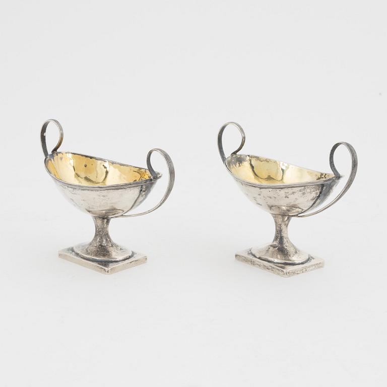A pair of Swedish Parcel-Gilt Silver Salt Cellars, mark of Olof Hellbom,  Stockholm 1816.