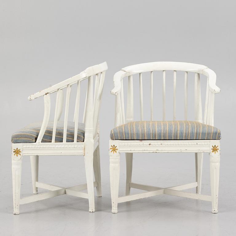 A pair of armchairs, Sweden, ealry 19th century.