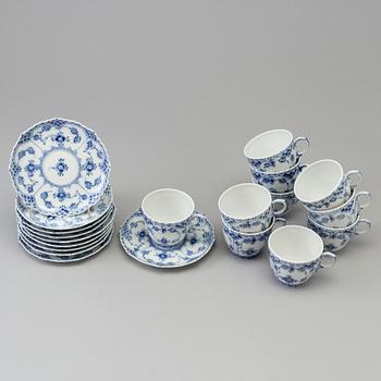 10 coffee cups and saucers from Royal Copenhagen, Denmark.