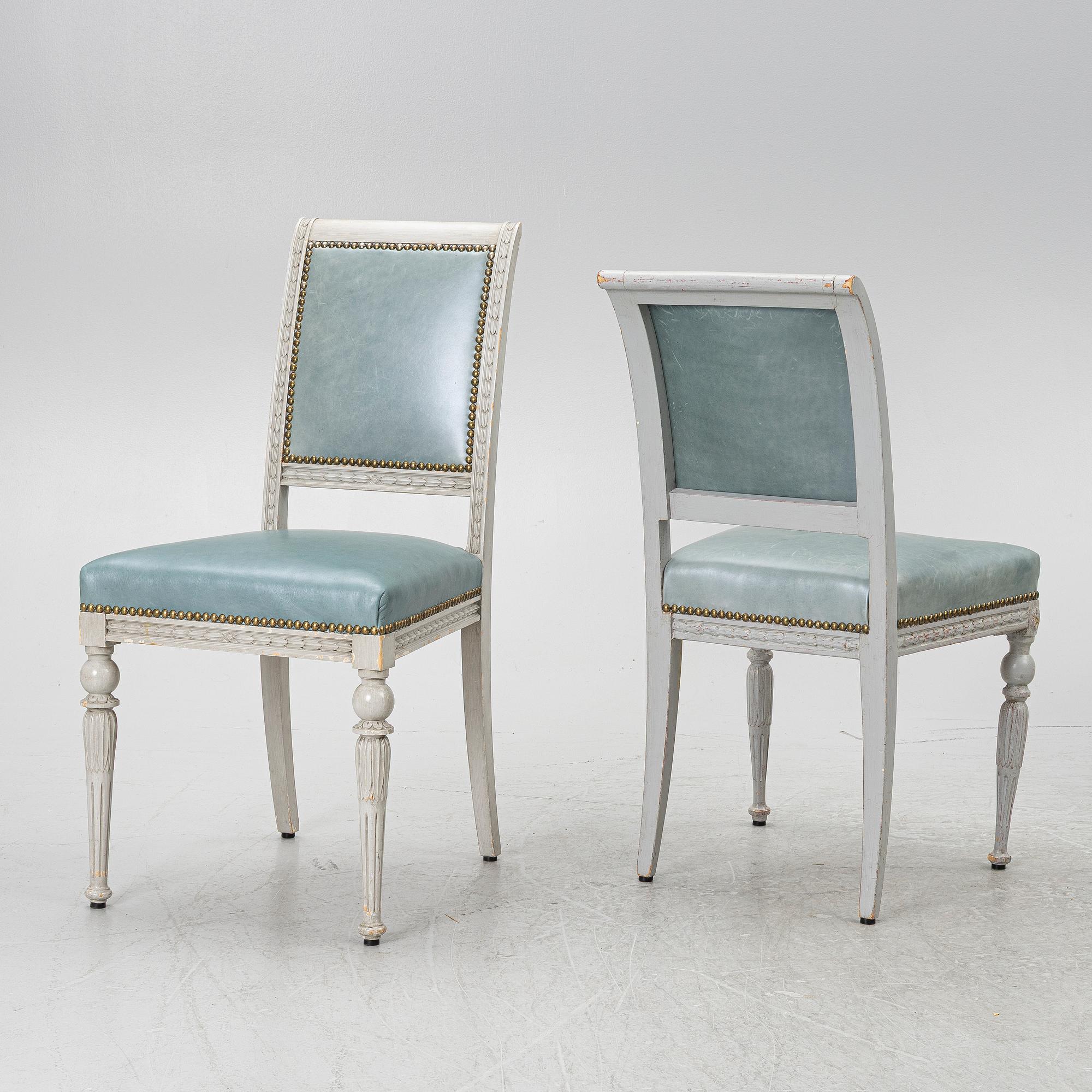 A set of 4 similar, Empire style chairs, second half of the 20th century.