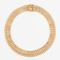 Collier, 18K guld, cirkelformade länkar.