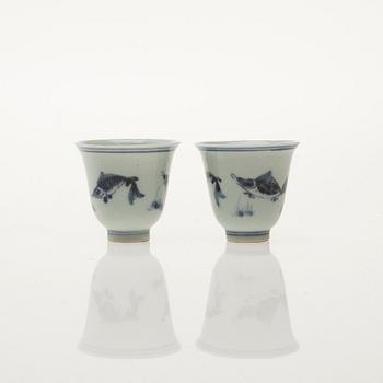 VINBÄGARE, porslin, Kangxi 1700-tal.