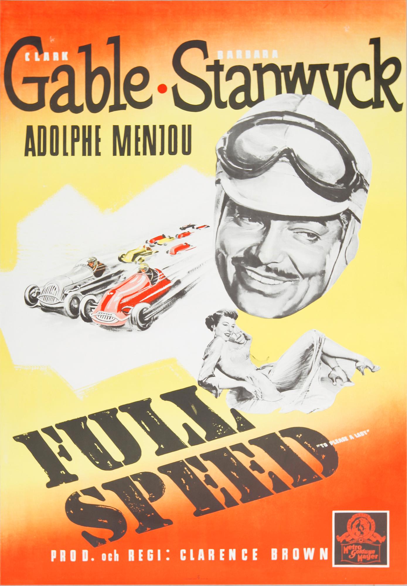 FILMAFFISCHER, litografiskt tryck, "Full Speed", 1951.