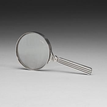 572. A Sigvard Bernadotte sterling magnifying glass, Georg Jensen, Copenhagen 1933-44.