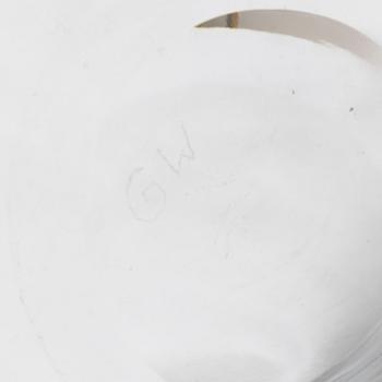 Erik Höglund, an engraved glass bowl "The Emperor's New Clothes", model H 838, Boda 1950s.