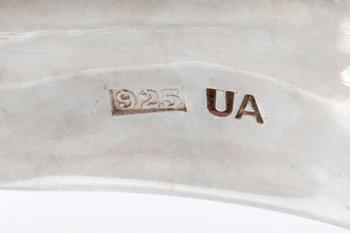 1 armring och 3 ringar, silver, ametist, aventurin och röd sten.