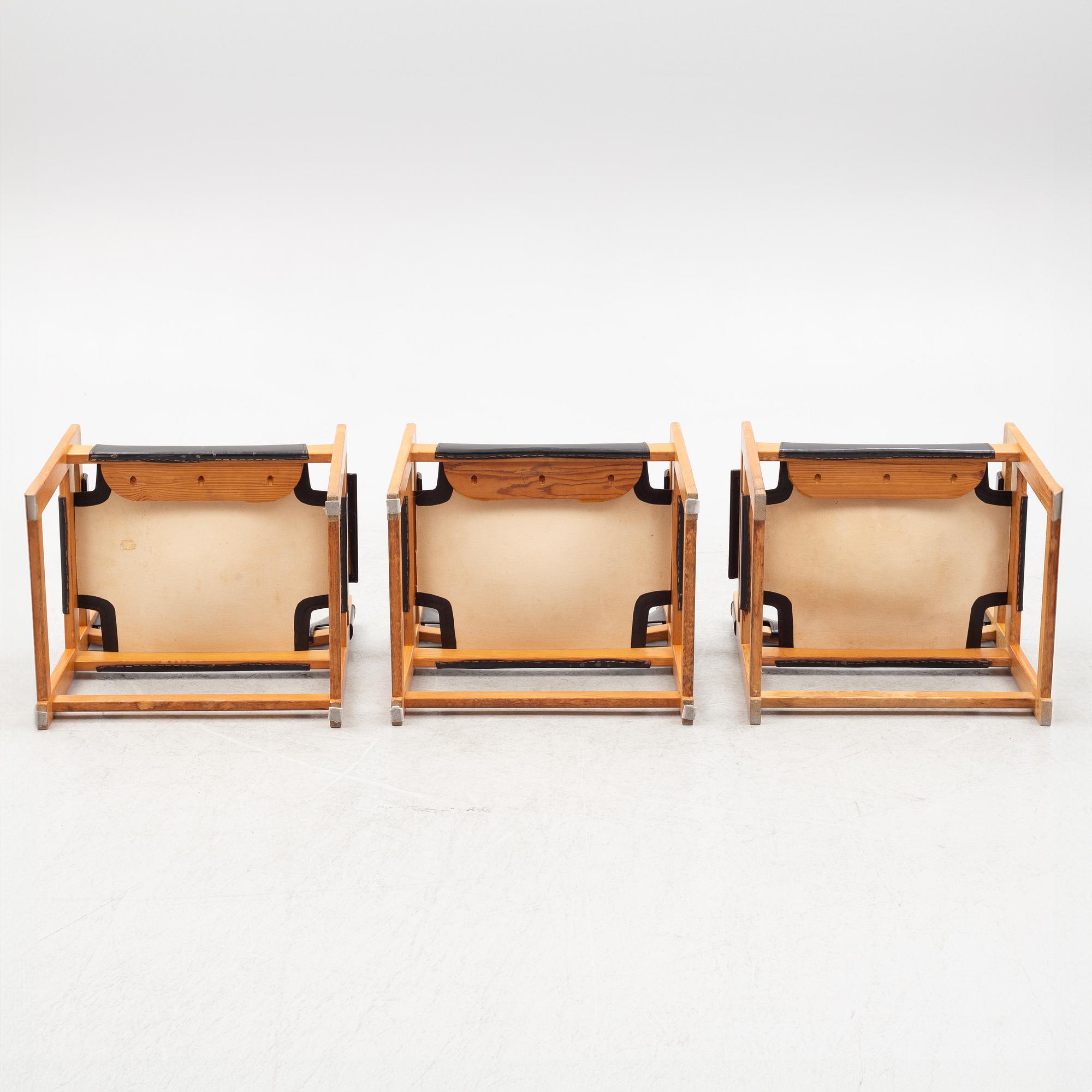 Sven Kai-Larsen, three armchairs, Rälta snickeri, 1960s.