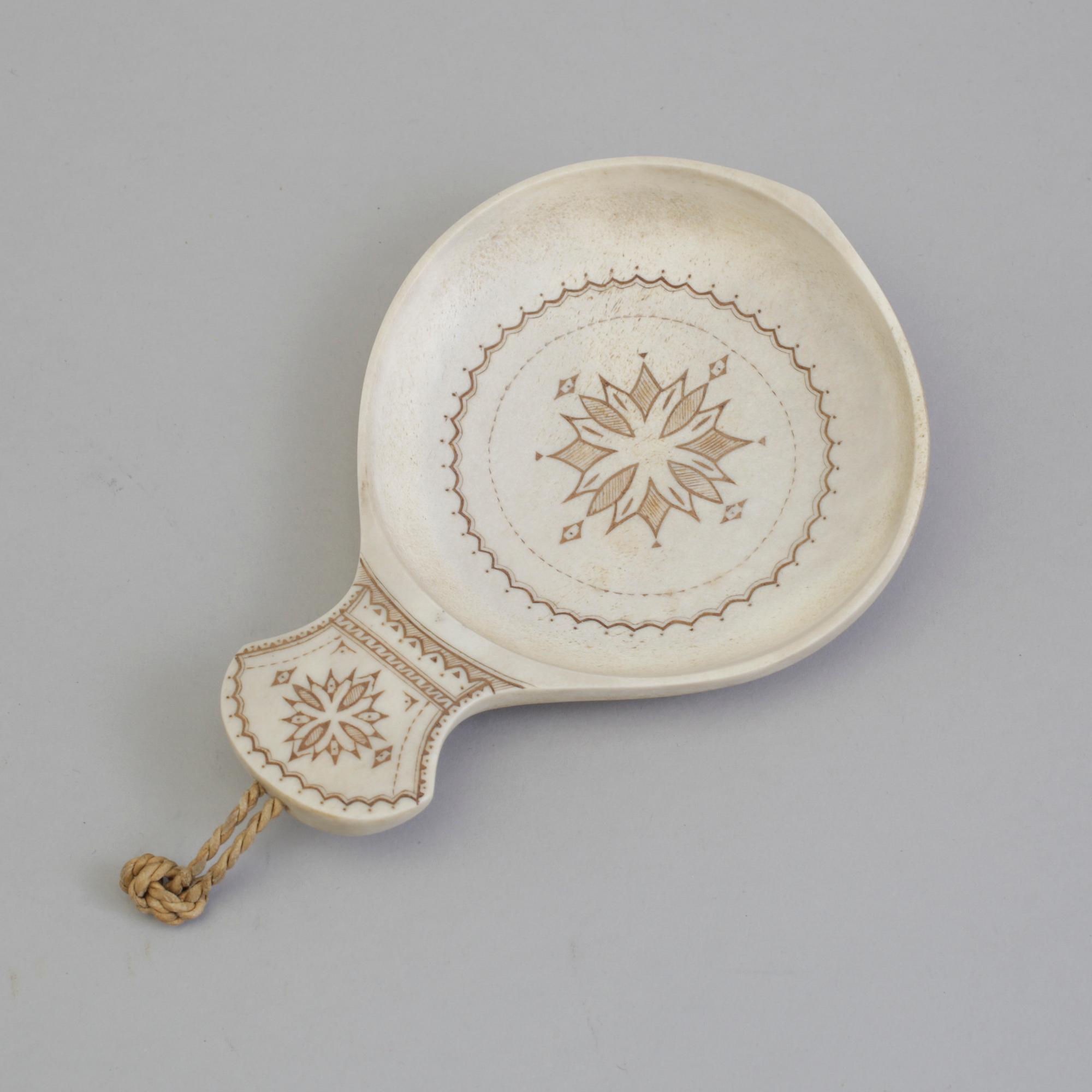 PER SUNNA, a Sami reindeer horn spoon. signed PS.
