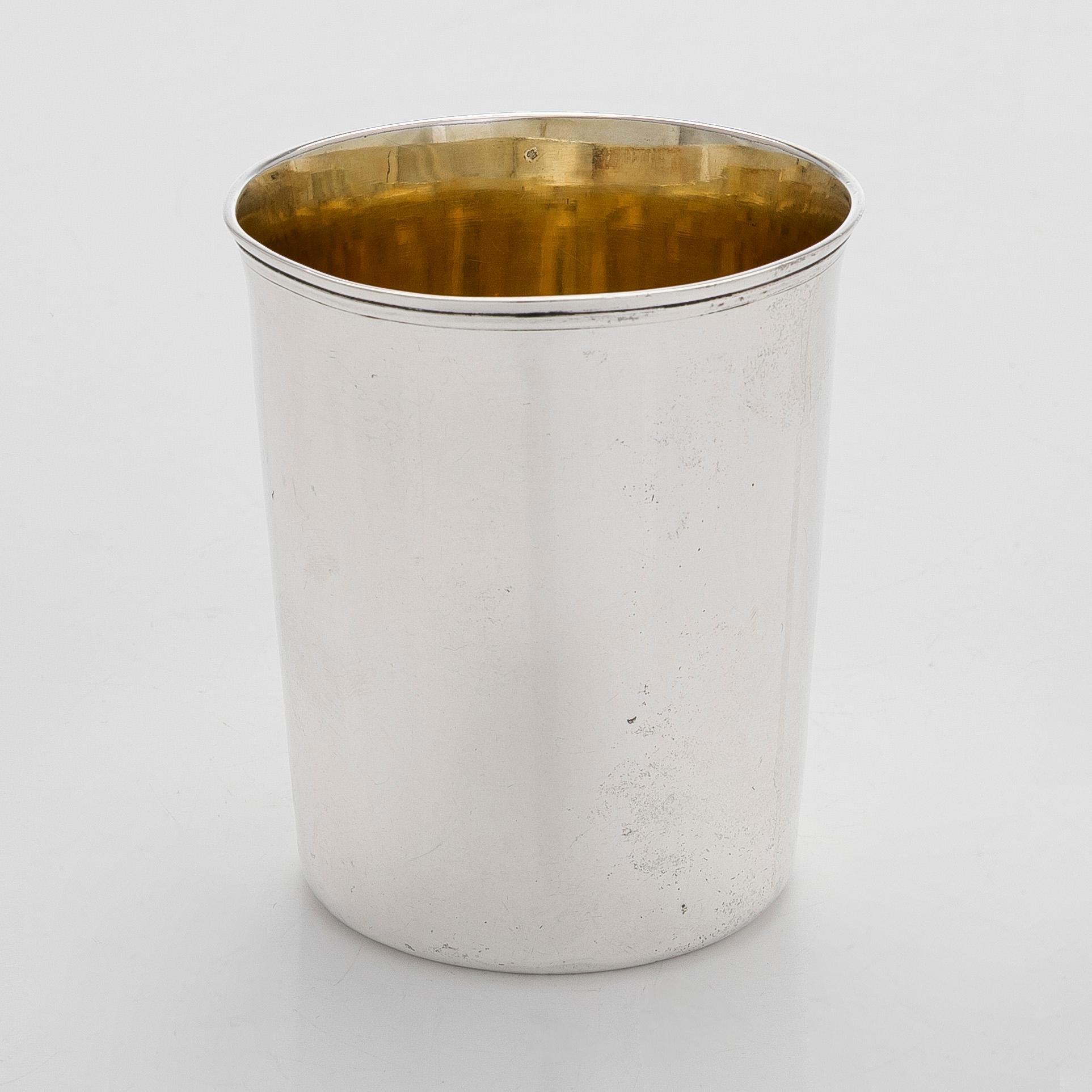 A silver parcel-gilt beaker, St Petersburg, Russia 1837. Maker’s mark C.M.B, presumably Carl Moritz Boetger.