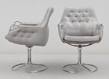 FÅTÖLJER, ett par, "Milton", Bruno Mathsson, DUX, 1900-talets slut.